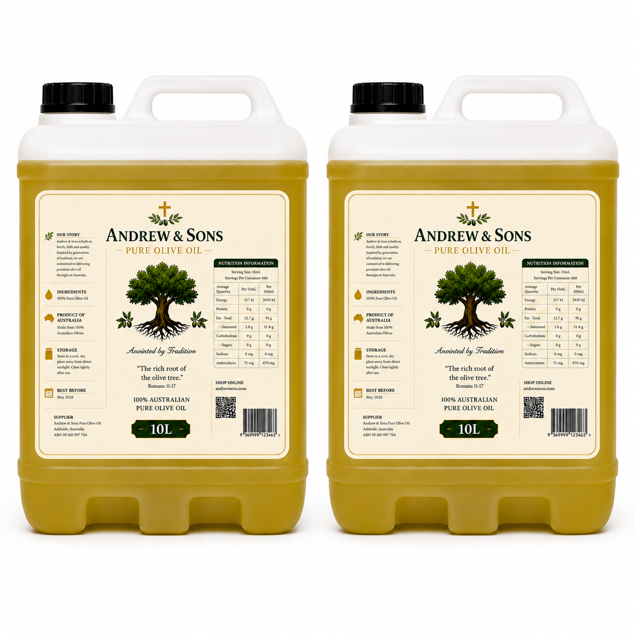 Andrew & Sons Pure Olive Oil – 20L