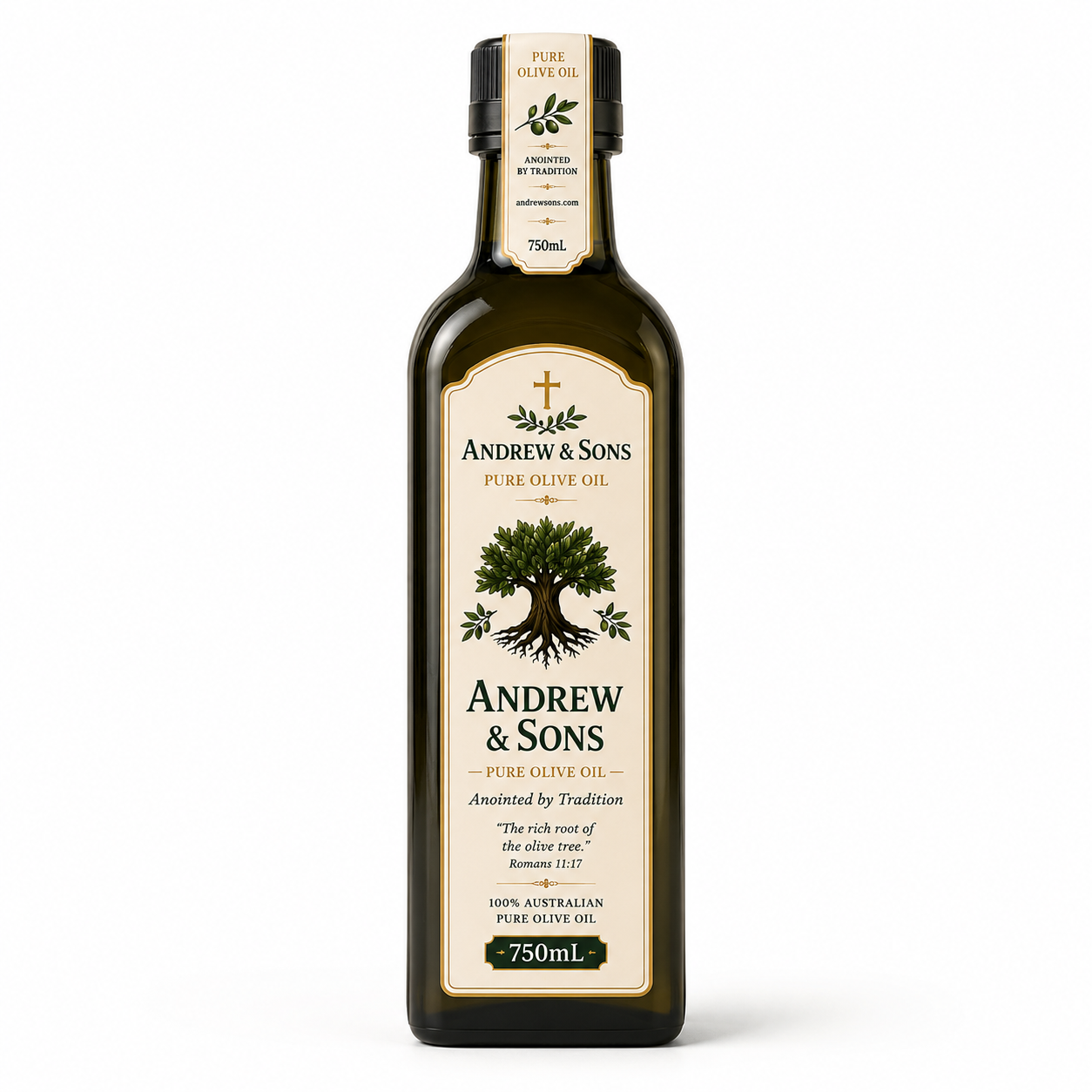 Andrew & Sons Pure Olive Oil – 750ml Premium Bottle