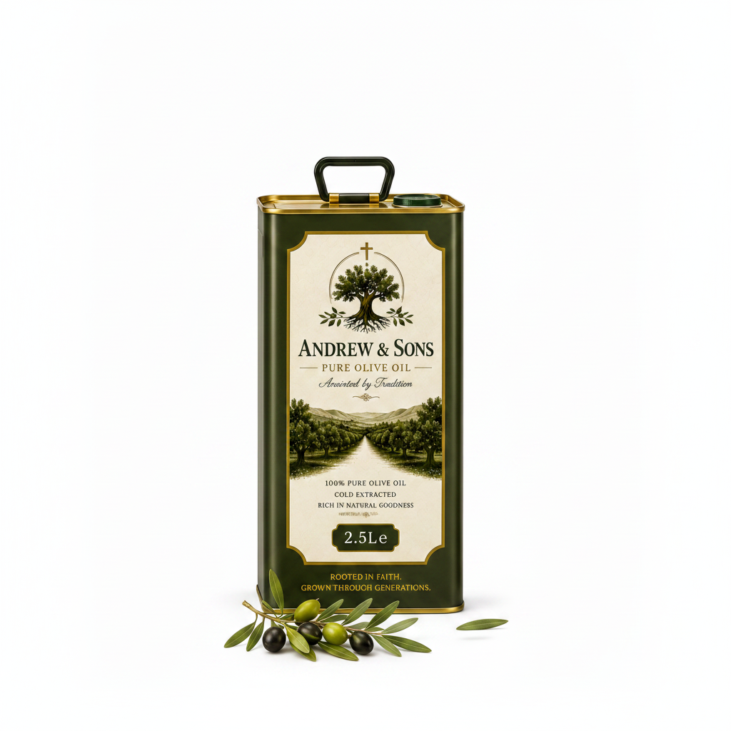 Andrew & Sons Pure Olive Oil – 2.5L Family Tin